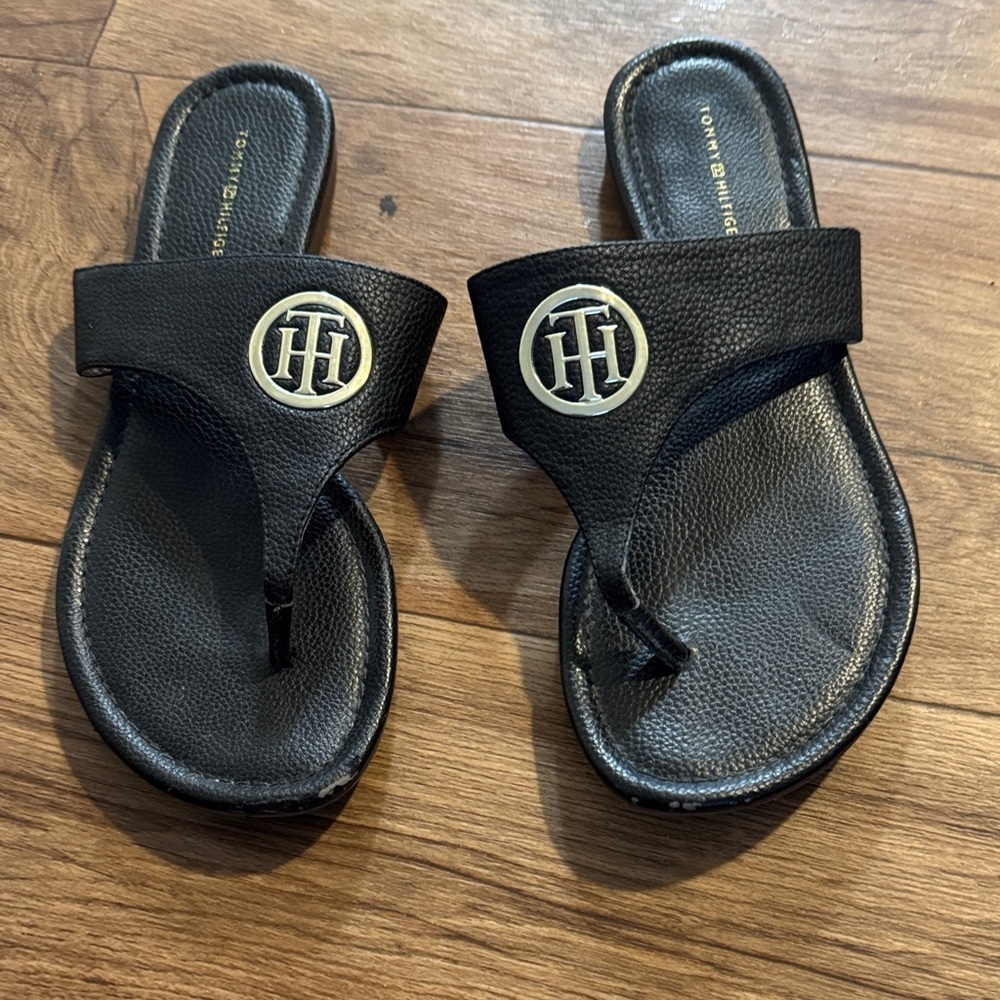 Tommy Hilfiger Black Slide Sandals